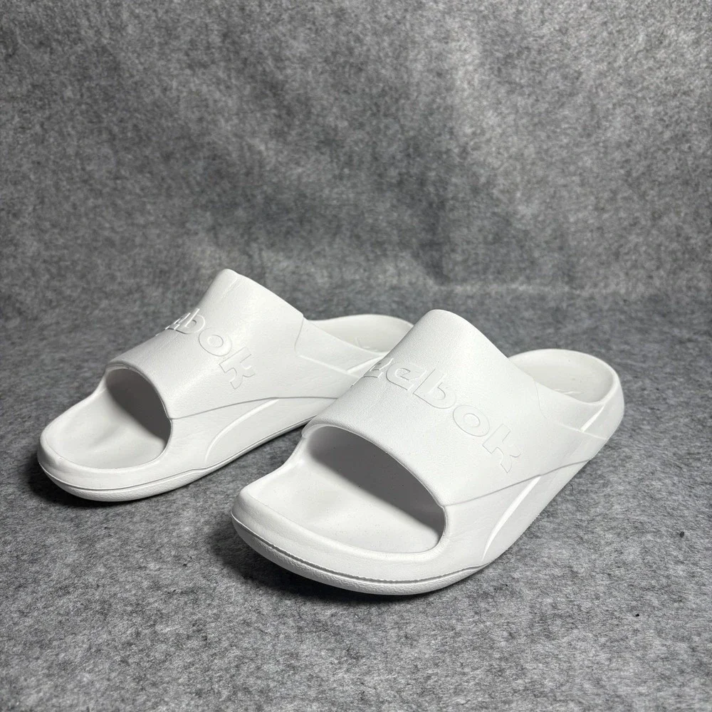 Reebok Fulgere Slide Sandals Mens 12 White Synthetic Logo Slip On